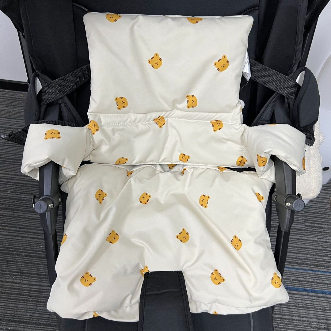 Padded Gingham High Chair Cushion Set with Teddy Appliqué