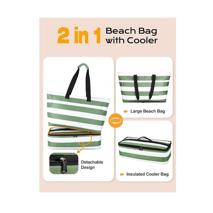 Beach bag with multiple compartments Stornfield