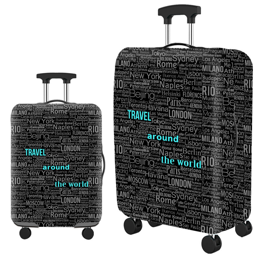 Vintage Travel-Themed Hard Shell Suitcase Stornfield