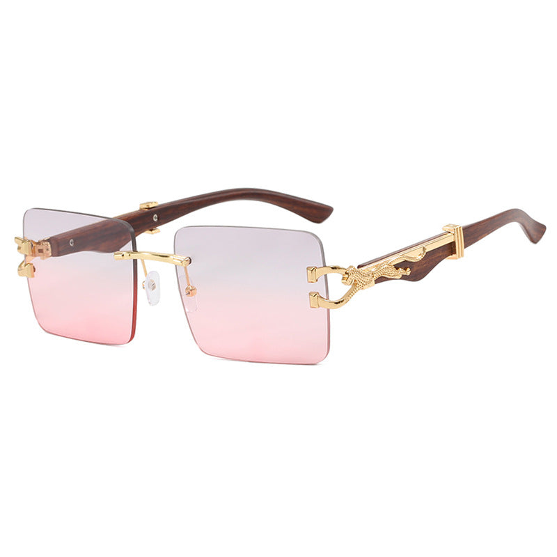 Ladies elegant square sunglasses with high-quality wooden frame Stornfield