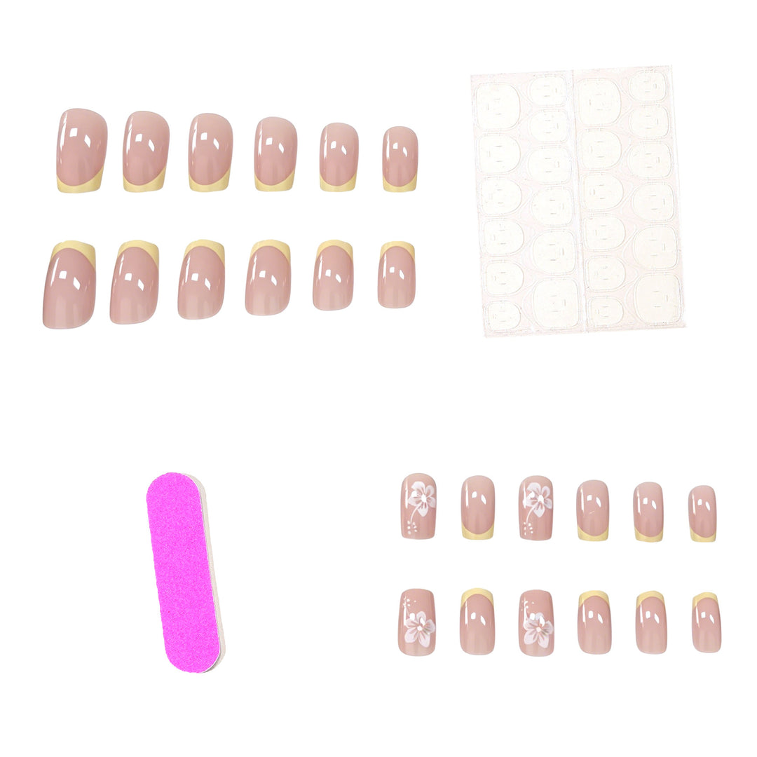 Elegant Floral French Tip Nail Art Stornfield
