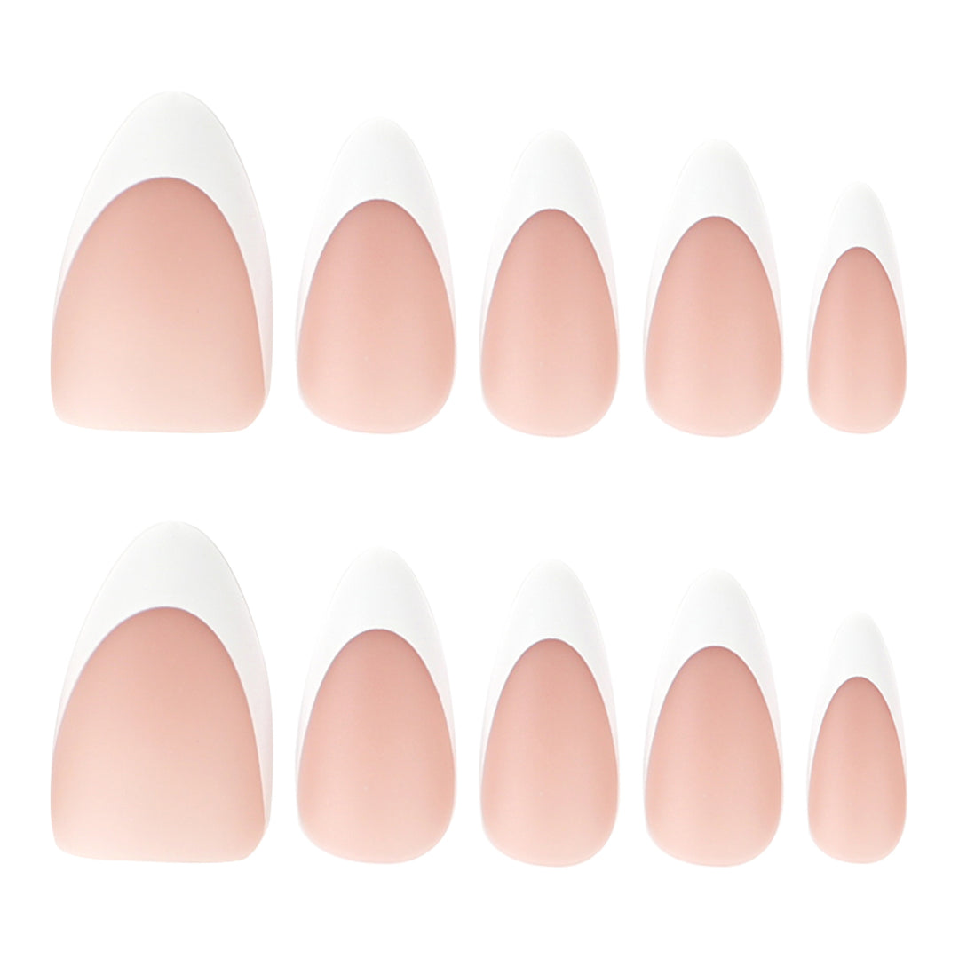 Artistic stiletto nails with elegant French design Stornfield