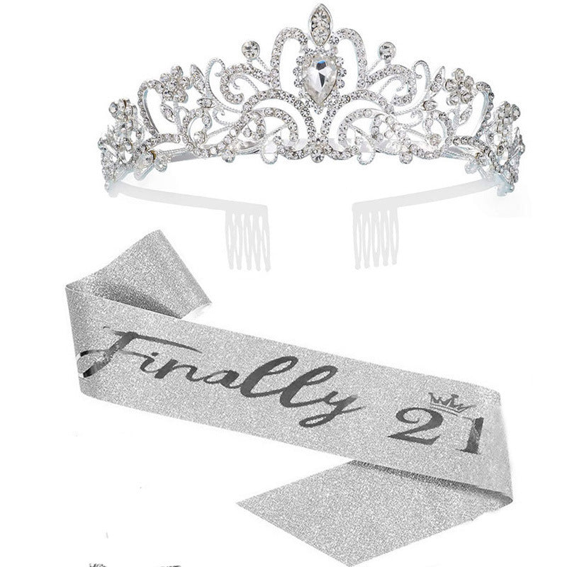 Women's Sparkling Crown with Radiant Rhinestone Embellishment Stornfield