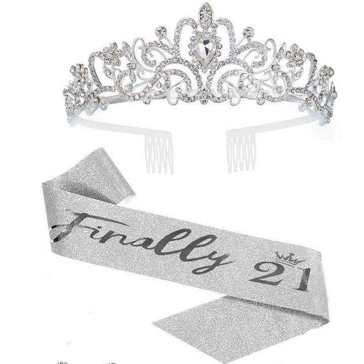 Women's Sparkling Crown with Radiant Rhinestone Embellishment Stornfield