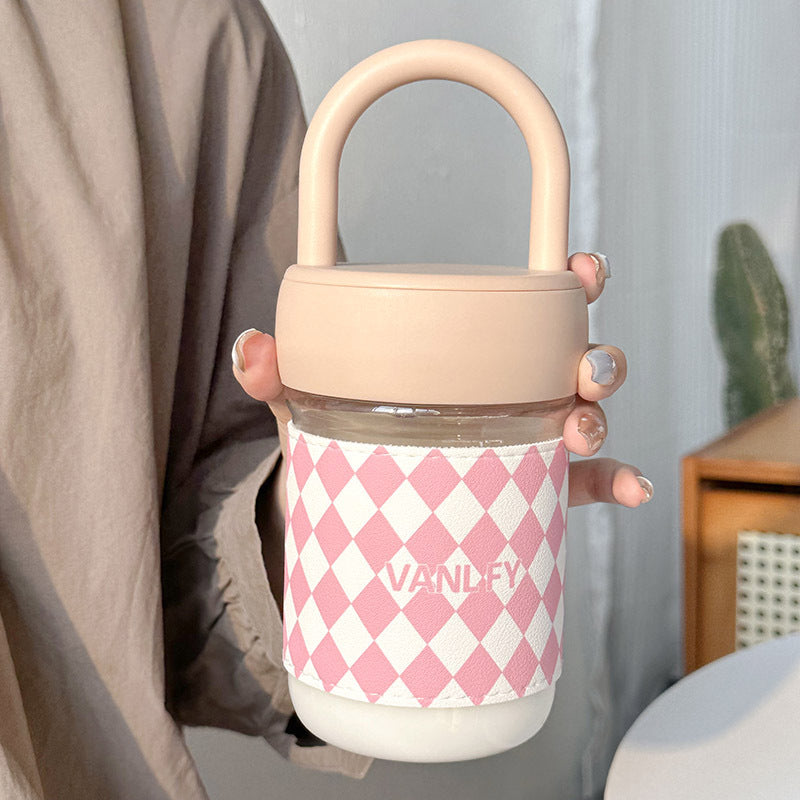 Women High-Quality Glass Drinking Bottle with Ergonomic Carrying Handle Stornfield