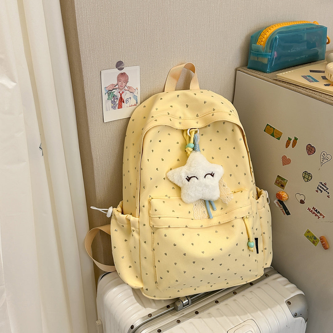 Playful Heart-Printed Backpack Stornfield