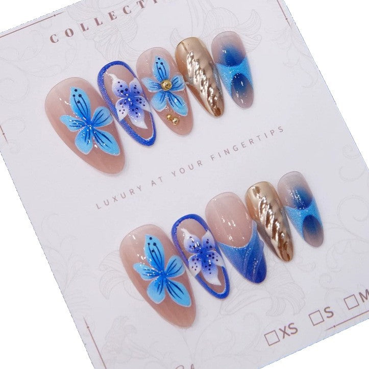 Artistic Floral Press-On Nail Set