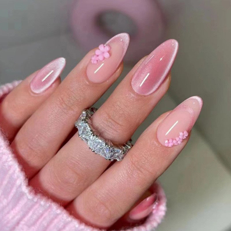 Elegant Floral-Designed Press-On Nail Set Stornfield