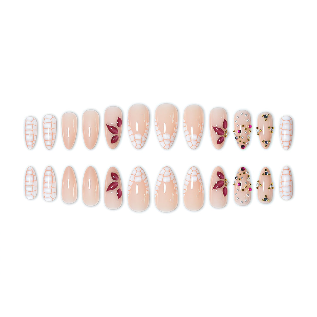 Elegant Floral Press-On Nail Art Extensions Stornfield 1787913980
