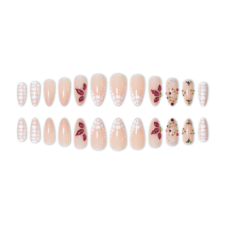 Elegant Floral Press-On Nail Art Extensions Stornfield 1787913980