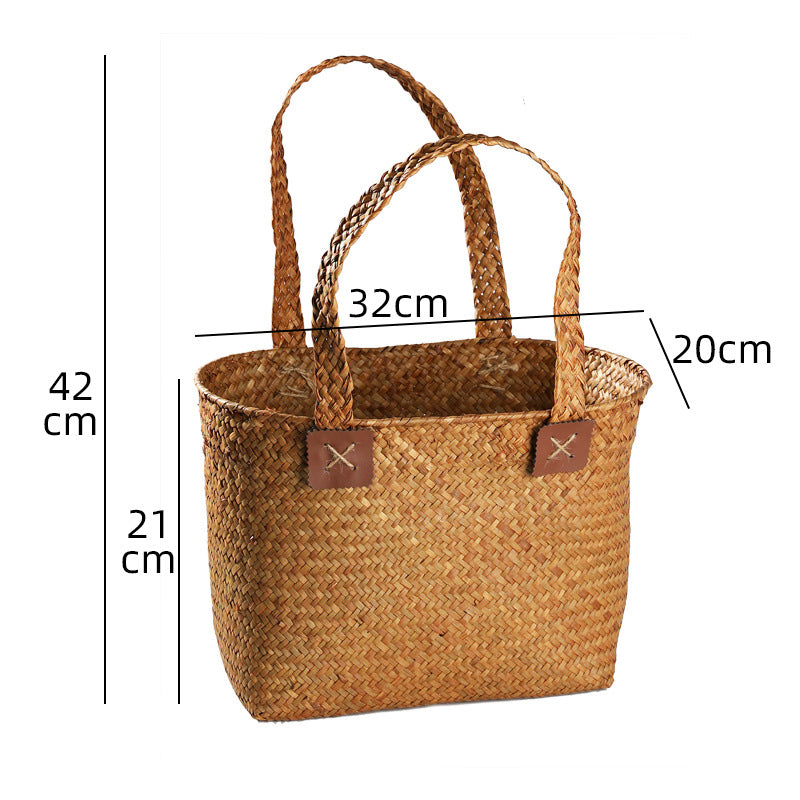 Handwoven Natural Wicker Shopping Basket Stornfield