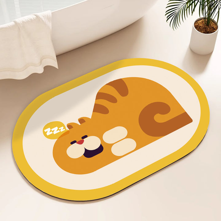 Playful Cat-Themed Shower Mat