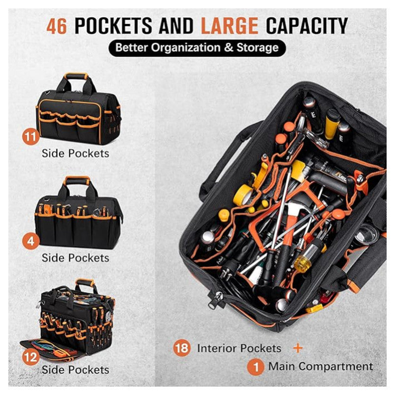 Tool bag with ergonomic design and versatile compartments Stornfield