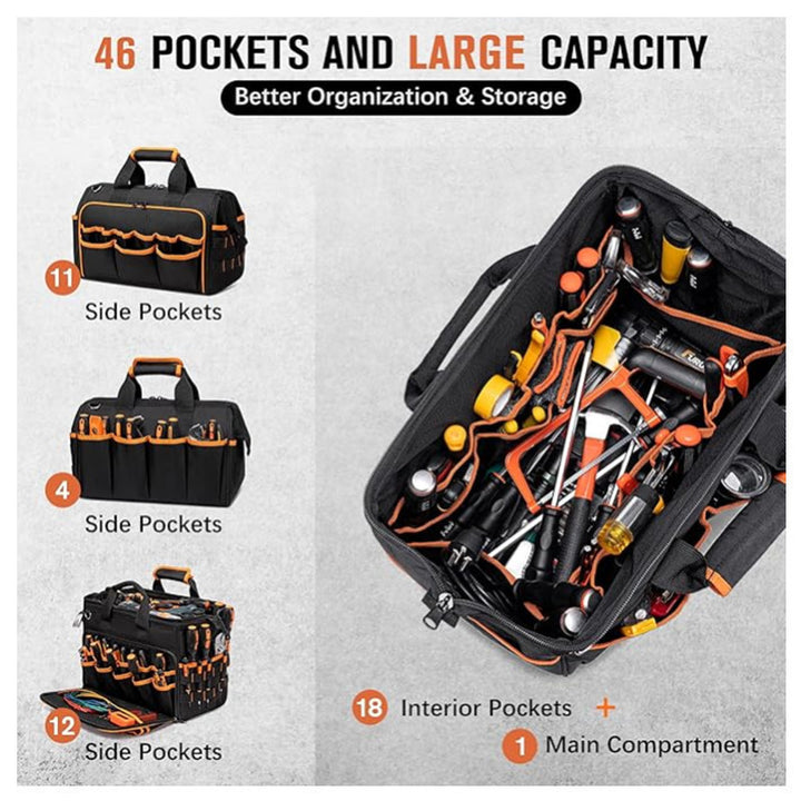Tool bag with ergonomic design and versatile compartments Stornfield