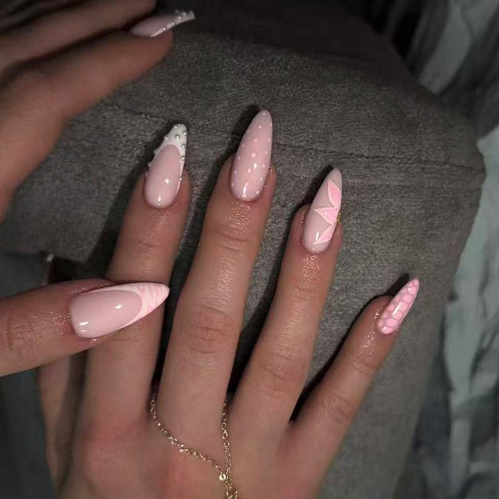 Elegant Press-On Nail Art Set with Unique Designs Stornfield