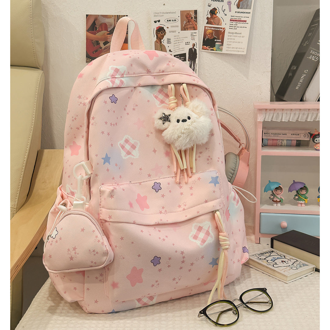 Cartoon-Embellished Casual Backpack Stornfield