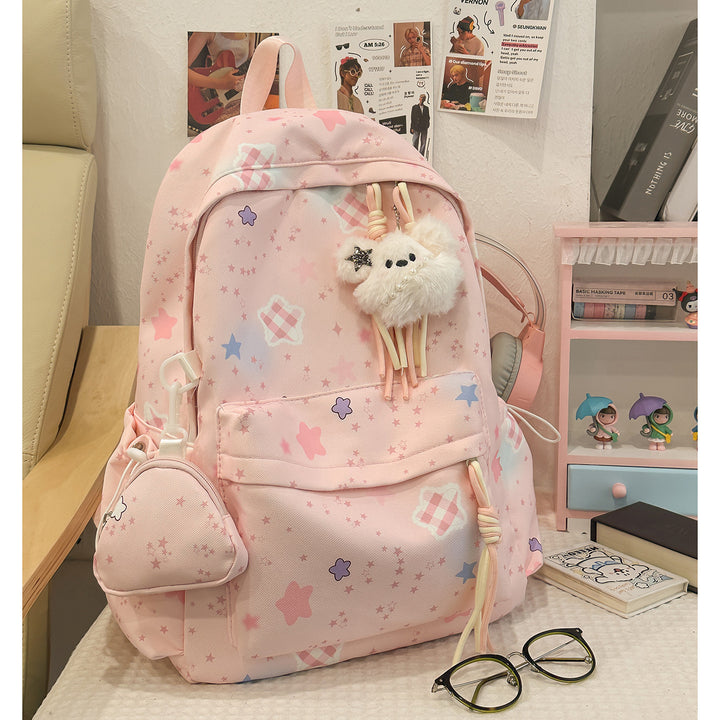 Cartoon-Embellished Casual Backpack Stornfield