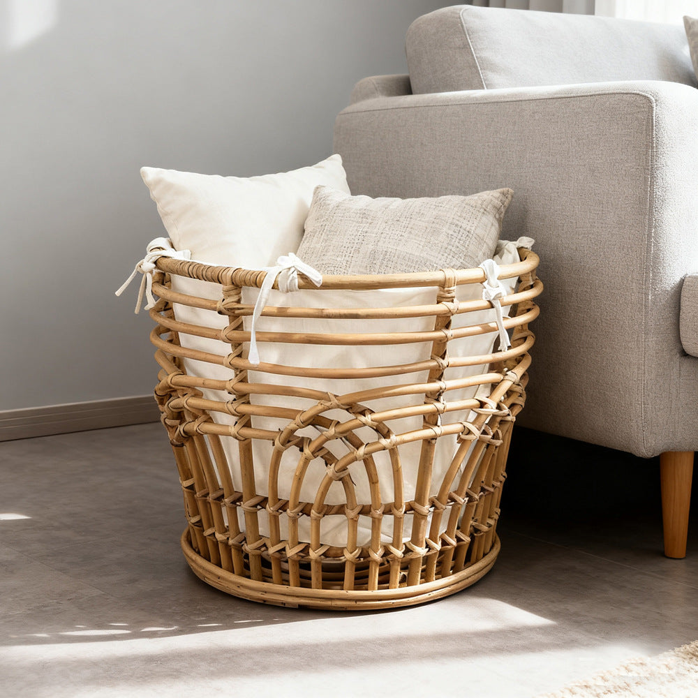Handcrafted storage basket with fabric insert Stornfield
