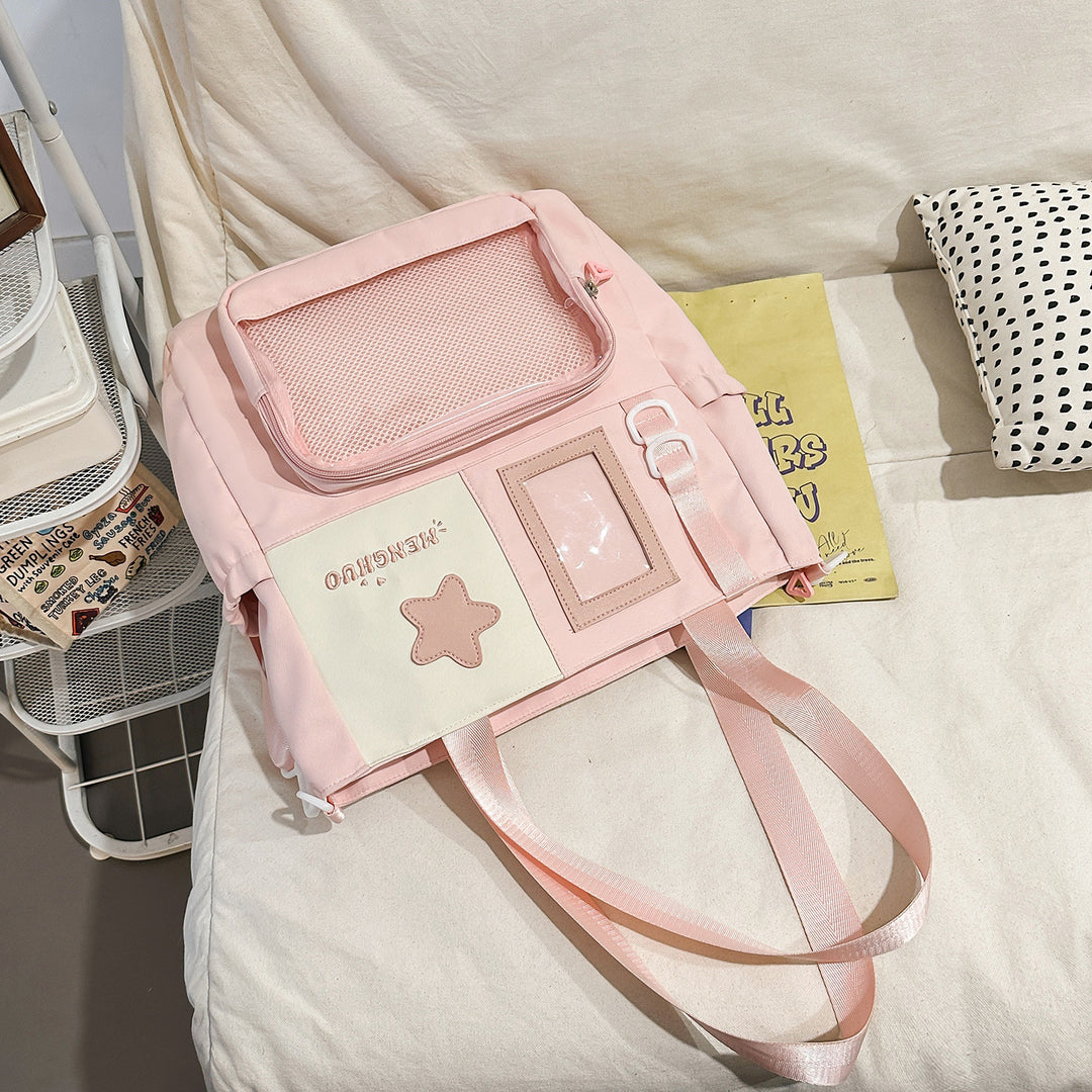 Structured Casual Backpack with Transparent Pocket Stornfield