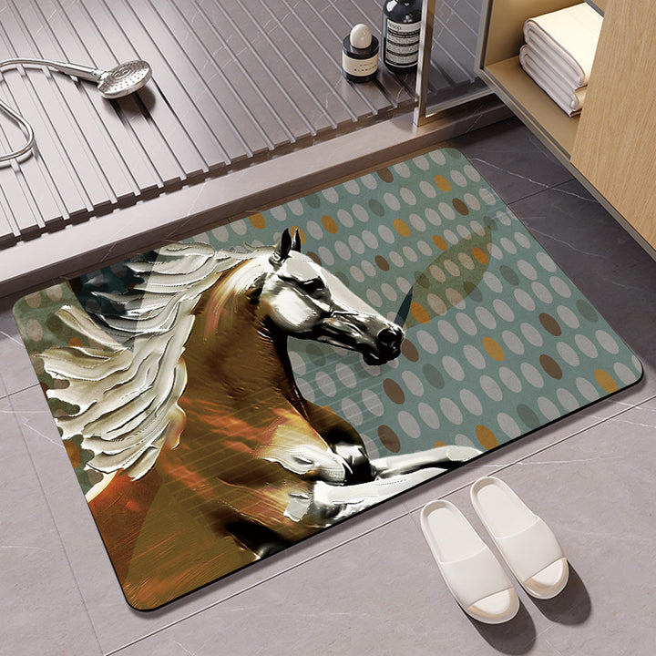Artistic Horse-Themed Bath Mat Stornfield