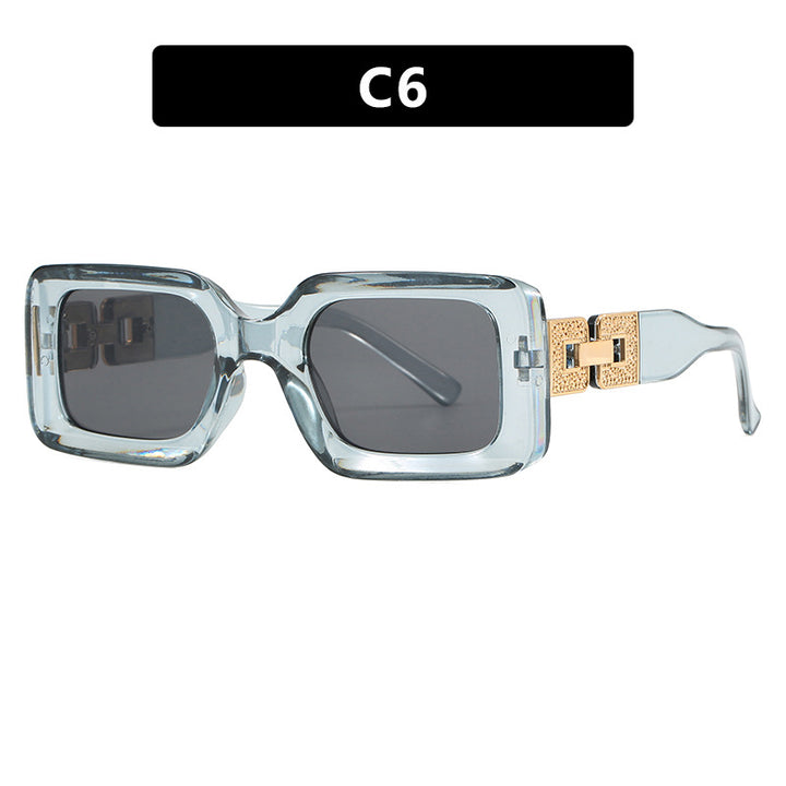 Women’s fashionable sunglasses in elegant square design with luxurious golden accents Stornfield