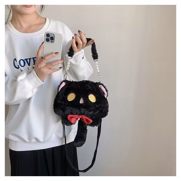 Plush Shoulder Bag with Cat Design Stornfield