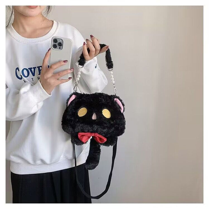 Plush Shoulder Bag with Cat Design Stornfield