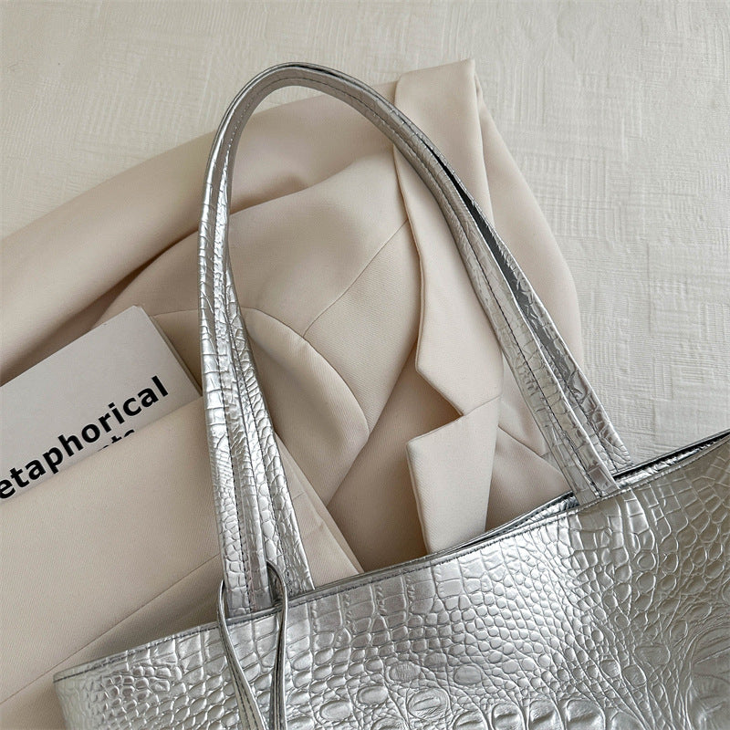 Textured Faux Leather Tote
