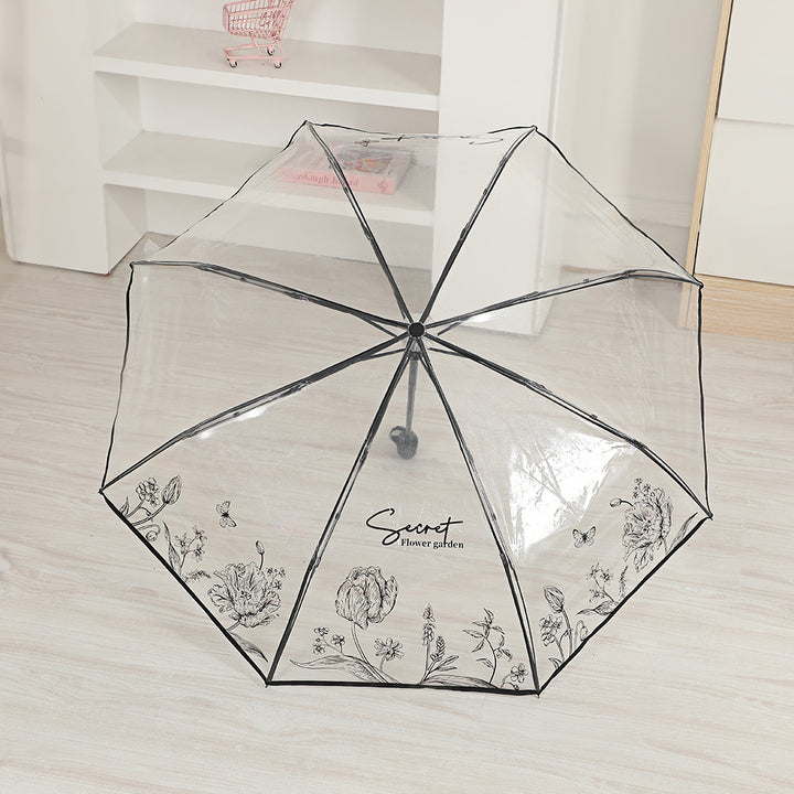 Ladies elegant transparent umbrella with romantic design Stornfield