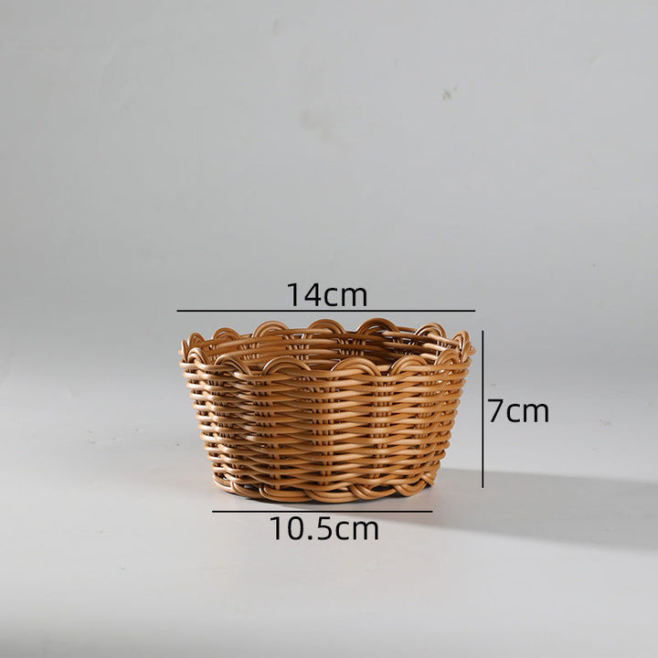 Handcrafted Round Wicker Serving Bowl Stornfield