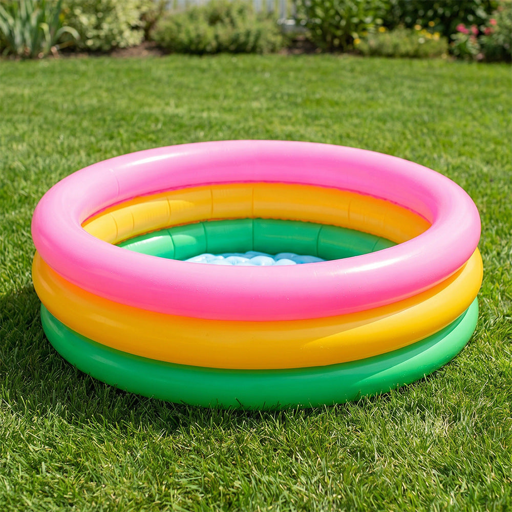 Women inflatable paddling pool with colorful sea design Stornfield