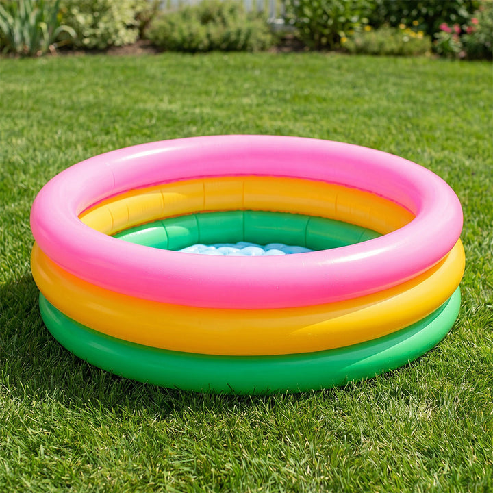 Women inflatable paddling pool with colorful sea design Stornfield
