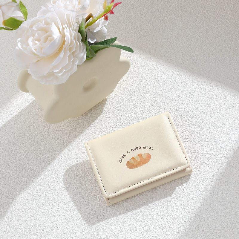 Croissant-Themed Leather Mini Wallet Stornfield
