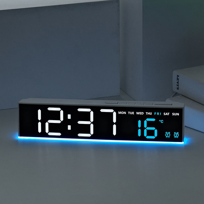 Digital wall clock with large LED digits and temperature display Stornfield