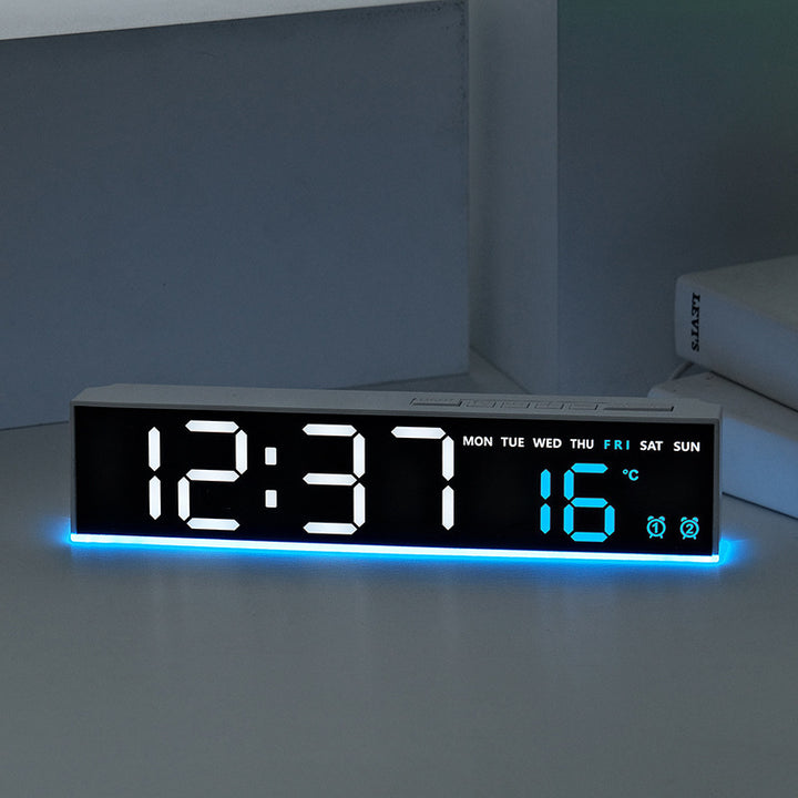 Digital wall clock with large LED digits and temperature display Stornfield