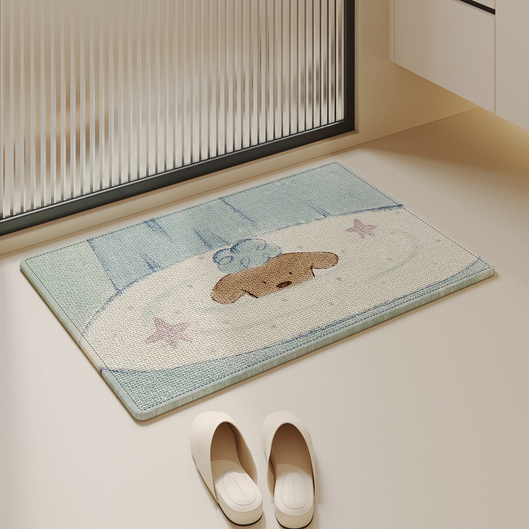 Playful Cat-Themed Bathroom Mat