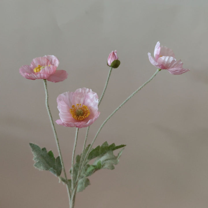 Lifelike Poppy Flower Stem