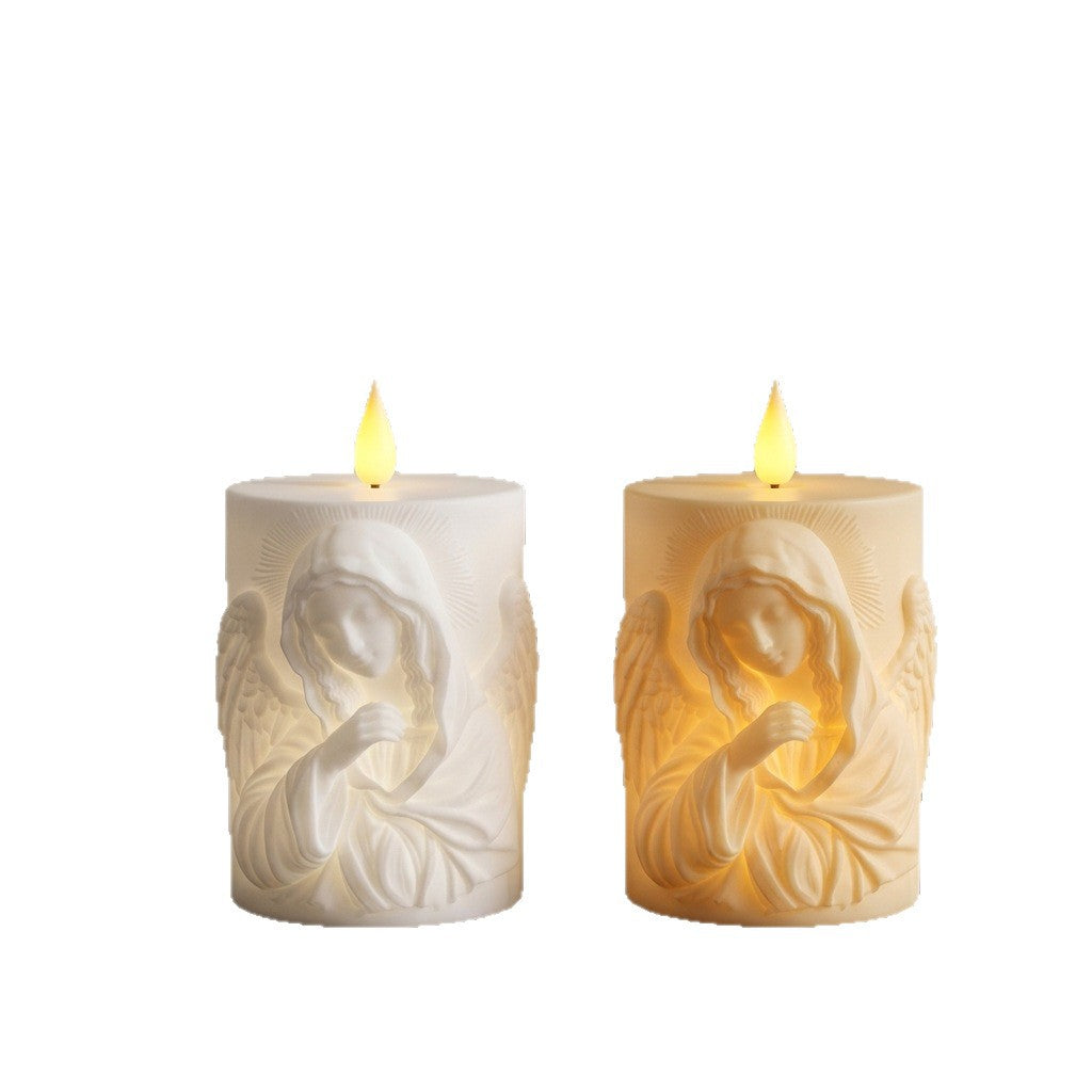 Angel carved decorative candle