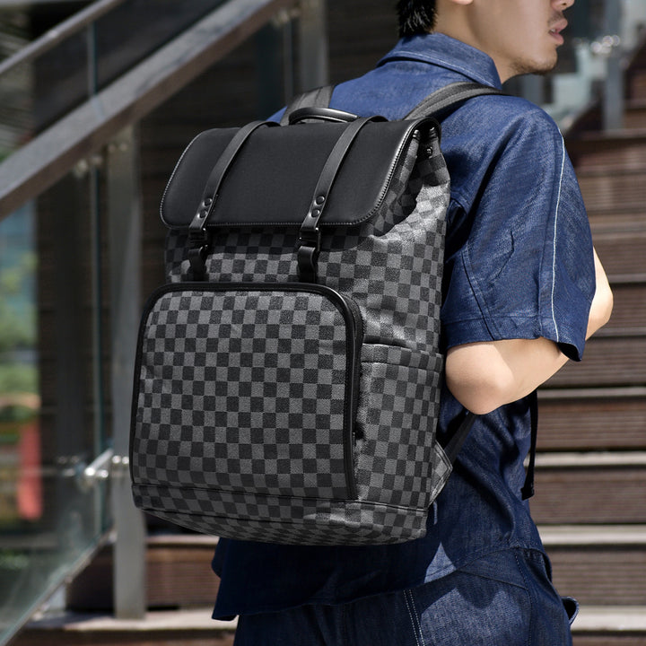 Stylish Checkerboard Pattern Backpack Stornfield