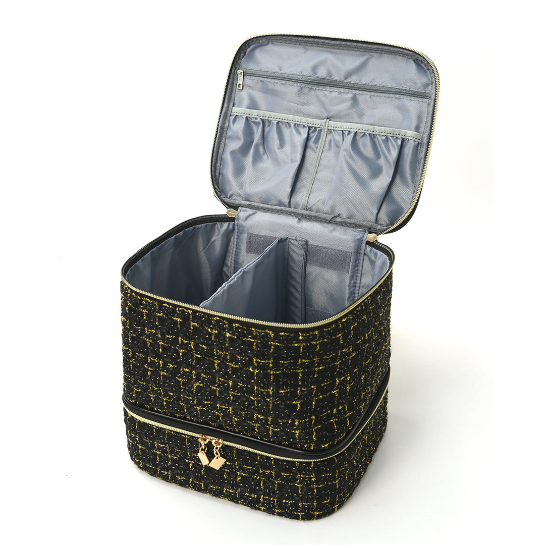 Cosmetic organizer bag with elegant fabric Stornfield
