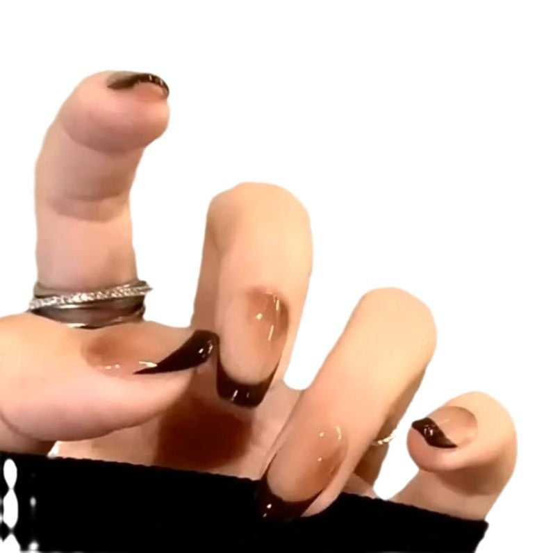 Artificial Nails in Modern French Look with Gloss Finish Stornfield