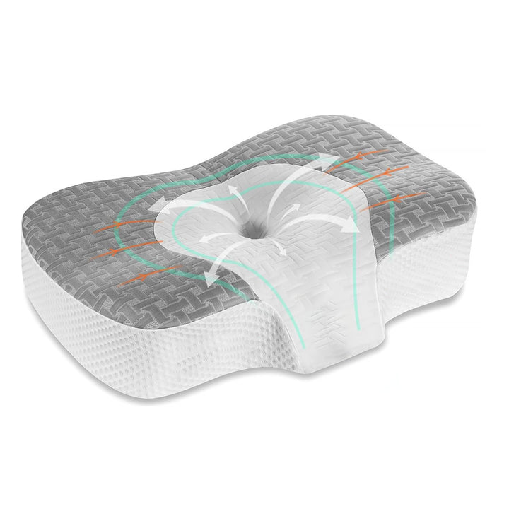 Ergonomic sleeping pillow with cooling gel filling Stornfield