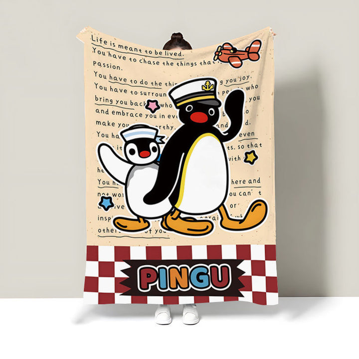 Cartoon-Themed Plush Throw Blanket