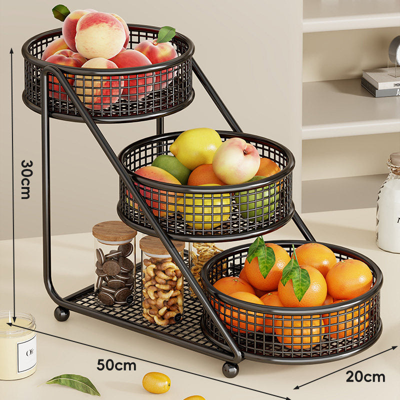 Tiered Countertop Mesh Fruit and Pantry Organizer Stand