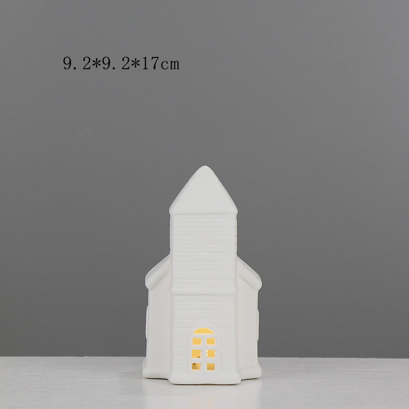 Ceramic House-Shaped Decorative Lantern Stornfeild