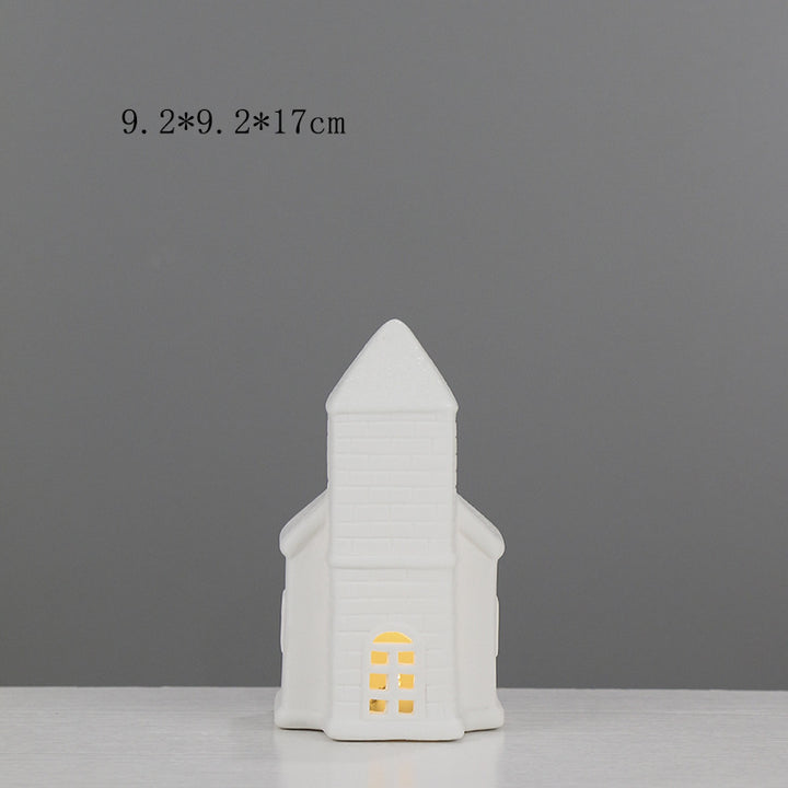 Ceramic House-Shaped Decorative Lantern Stornfeild