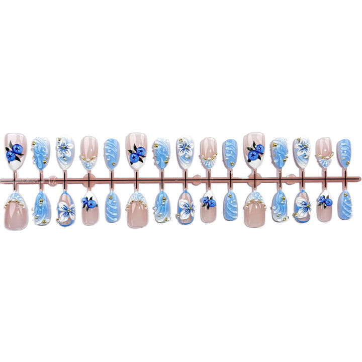 Decorative Floral Press-On Nail Set 1790745680