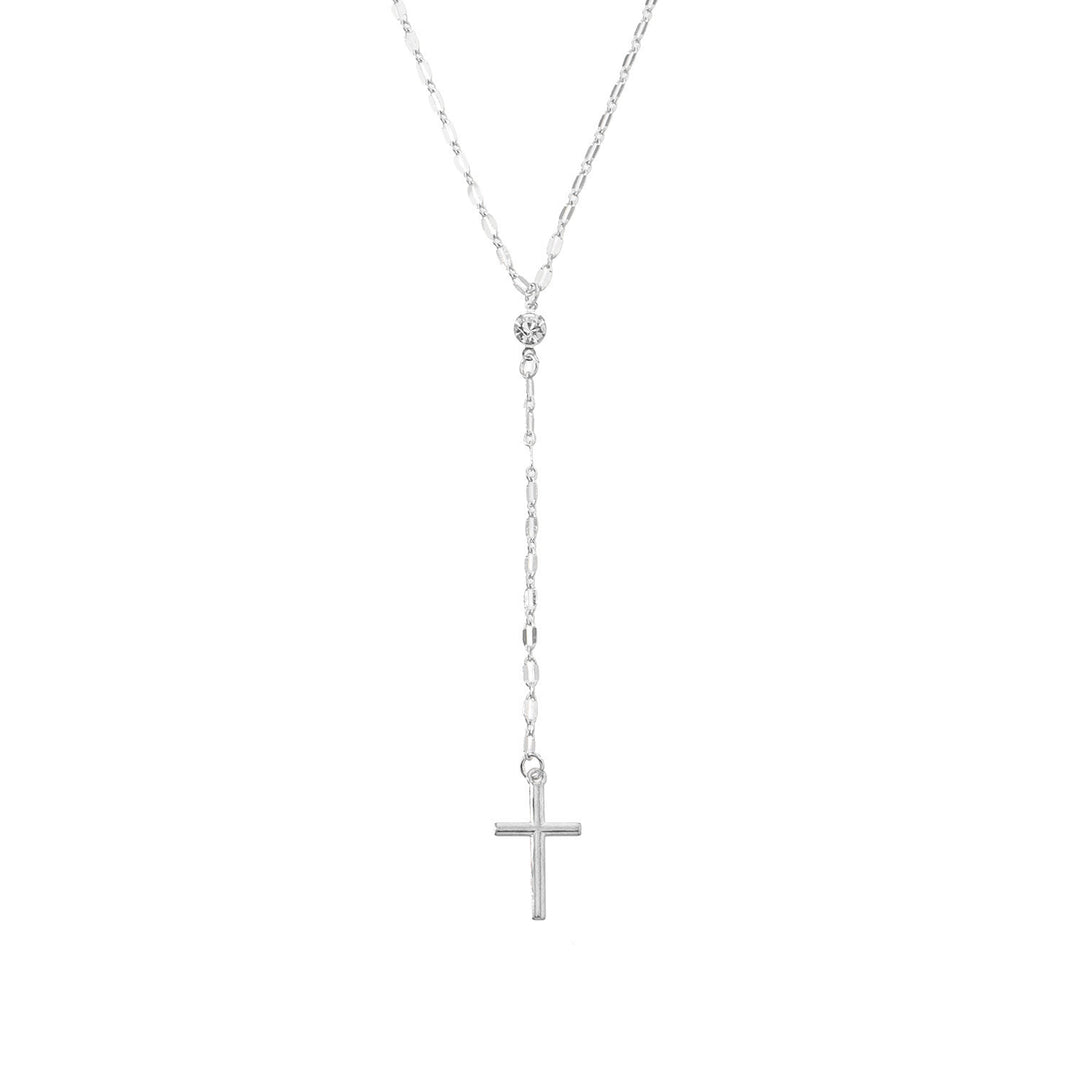 Dainty Cross Lariat Necklace Stornfield