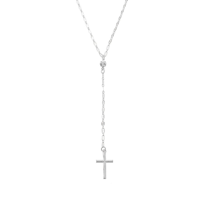 Dainty Cross Lariat Necklace Stornfield