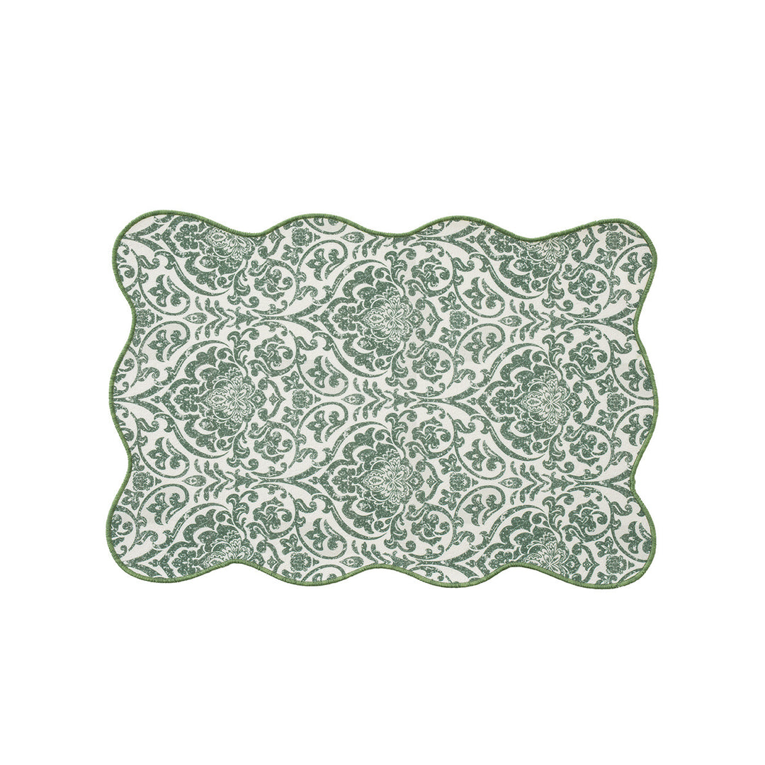 Decorative wavy table set with pomegranate and parrot motif Stornfield